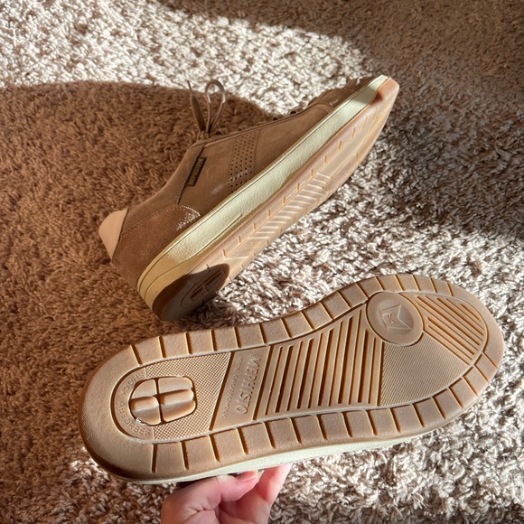 MEPHISTO HARRISON Mens Sneakers Taupe Beige Leather Velvet Size 12 - Picture 9 of 10